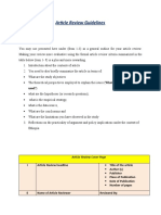 Article Review Guidelines Summary