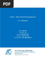 CS112L - Object Oriented Programming Lab: Air University Islamabad