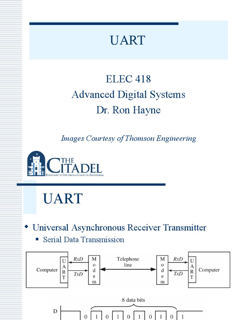 UART Transmitter and Receiver VHDL Models | PDF | Computer Engineering ...