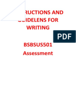 Instructions and Guideline for Writing BSBSUS501 Assessment