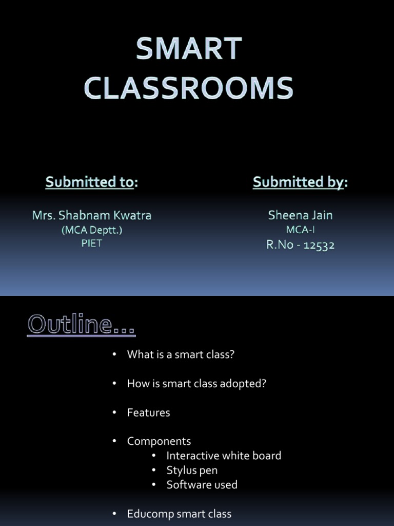 Smart Classrooms: Features & Adoption | PDF | Multimedia | Computer Science