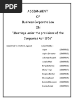 Assignment OF Business Corporate Law ON "Meetings Under The Provisions of The Companies Act 1956"