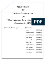 Assignment OF Business Corporate Law ON "Meetings Under The Provisions of The Companies Act 1956"