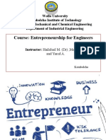 Course: Entrepreneurship For Engineers