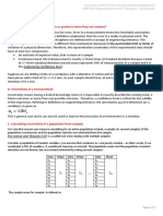 Uncertaintiy Analysis: A. How Can We Describe Our Process or Products When They Are Random?