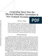 Into New: Integrating Sport The Physical Education Curriculum in Zealand Secondary Schools