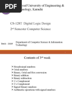 Sir Syed University of Engineering & Technology, Karachi: CS-128T Digital Logic Design 2 Semester Computer Science