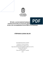 El teatro, una herramienta fundamental para la construcción de paz en el proceso de reincorporación de las y los excombatientes de las FARC en el Putumayo