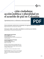 Participación Ciudadana. Acción Política y Pluralidad en El Acuerdo de Paz en Colombia