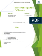 La Théorie de L'information Parfaite Et L'efficience m2