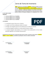 Acta de Cierre de Toma de Inventario