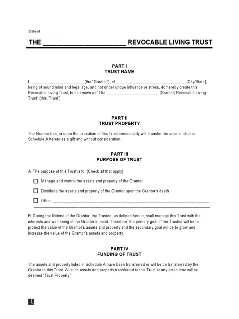 Revocable Living Trust | PDF | Trust Law | Trustee