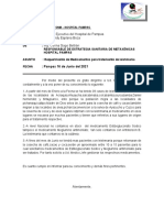 Informe sobre requerimiento de medicamentos para tratamiento de leishmania en el Hospital de Pampas