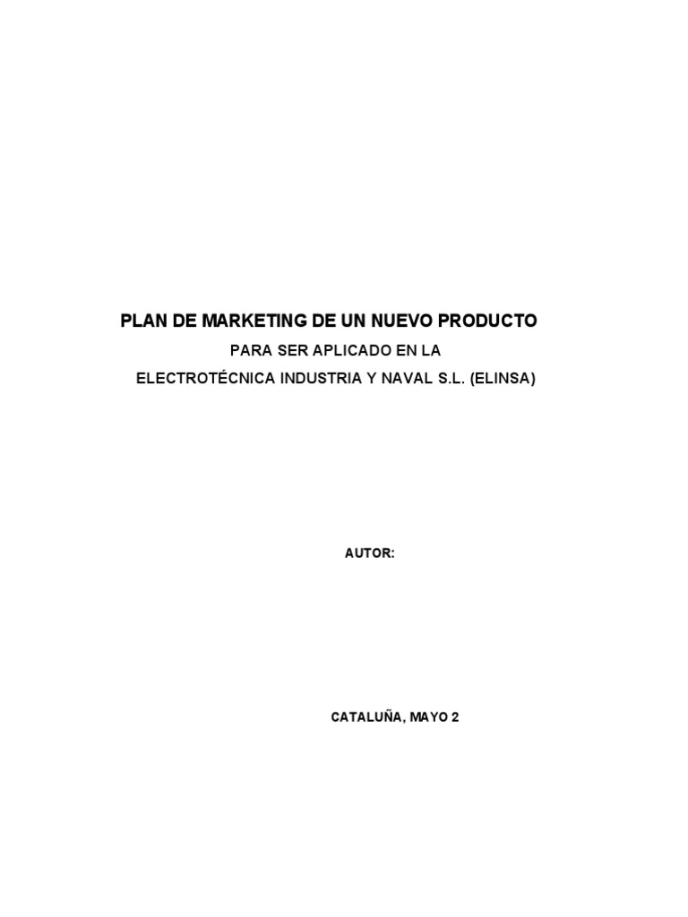 Plan de Marketing para ELINSA 2023 | PDF | Marketing | Empresas