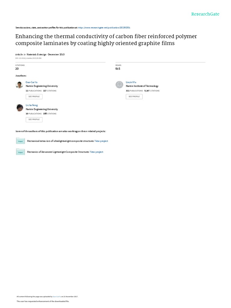 Enhancing The Thermal Conductivity of Carbon Fiber Reinforced Polymer ...