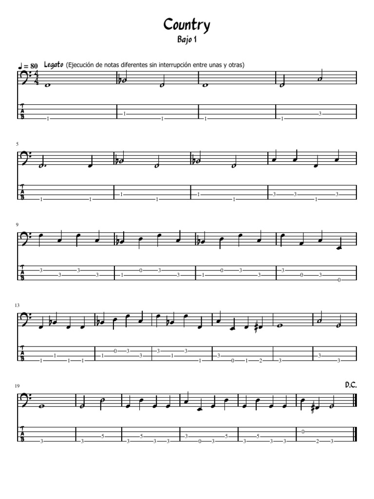 Country | PDF | Notación musical | Tecnicas musicales