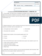 Atividade Avaliativa de Ensino Religioso - AV2 - 2° Bimestre