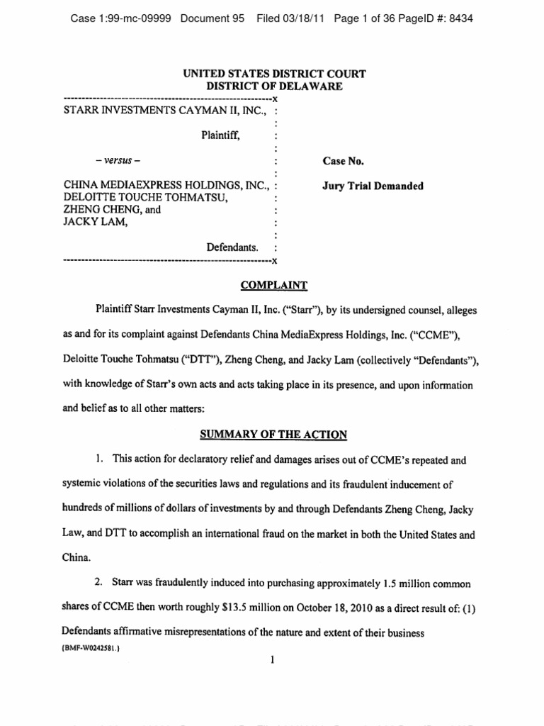Starr CCME Lawsuit | PDF