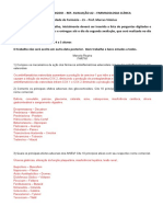 2º Estudo Dirigido Farmacologia Clínica - Prof. Marcus Vinicius