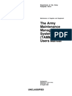 The Army Maintenance Management System (Tamms) Users Manual: Unclassified