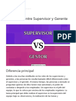 Diferencia Entre Supervisor y Gerente