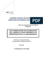 Guía orientadora diseño currículo competencias UNAN-Managua