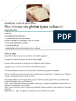 Pan blanco sin gluten ATMA Horno rápido