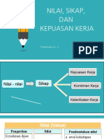 Pertemuan 5 Nilai, Sikap & Kepuasan Kerja