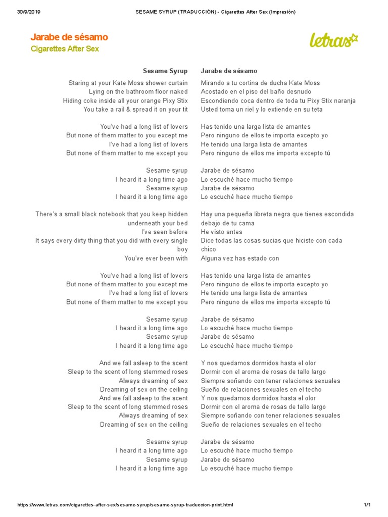 cigarettes after sex letra español Traducción de 