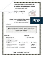 Etude de L'effet de Taille D'indentation Des Matériaux Massifs