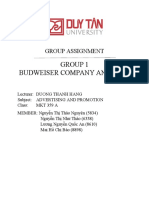 Group 1 Budweiser Company Analysis