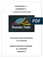 Biochemistry Assignment 1