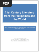 21st Century Literature From The Philippines and The World