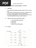 Experimentno.6 Uniformly Accelerated Motion - Free Fall I. Objectives