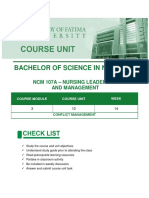 Bachelor of Science in Nursing:: NCM 107A - Nursing Leadership and Management