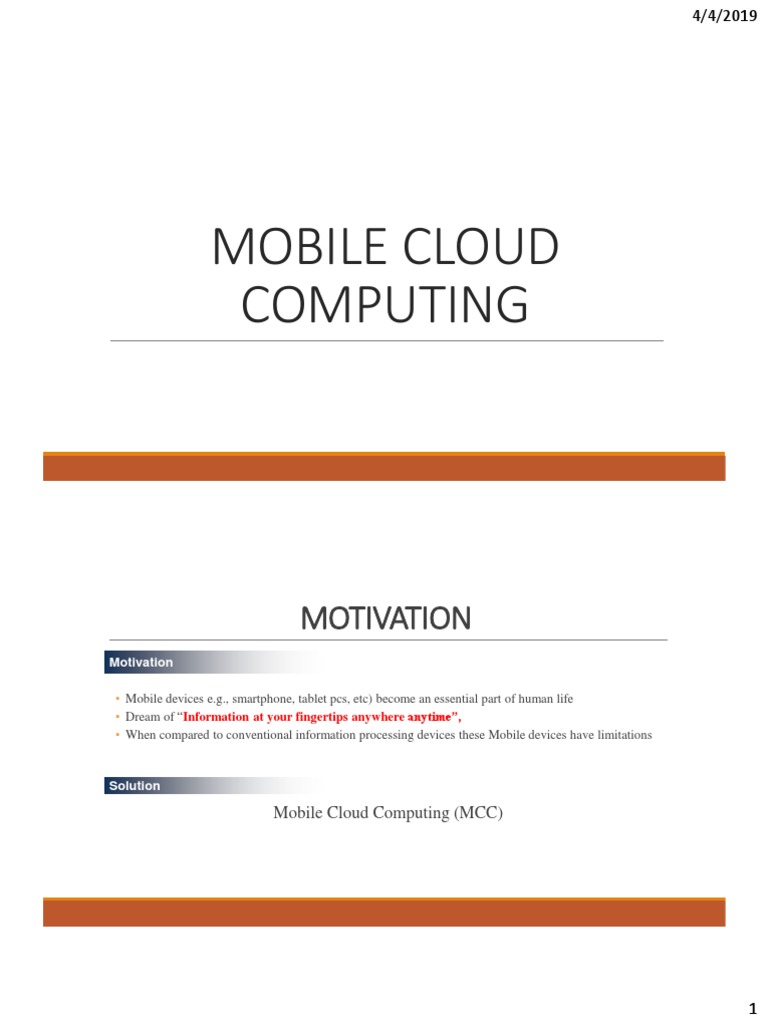 Mobile Cloud Computing | PDF | Mobile Computing | Cloud Computing