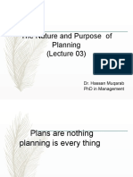 The Nature and Purpose of Planning (Lecture 03) : Dr. Hassan Muqarab PHD in Management