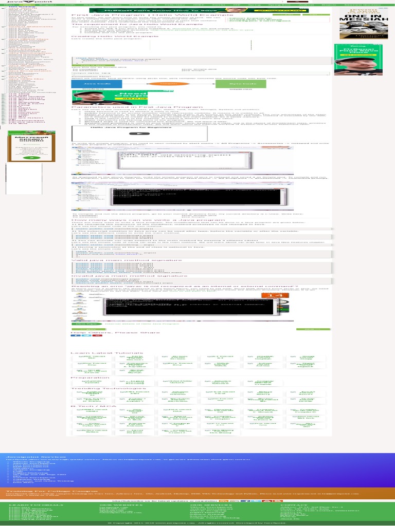 Java Hello World Example - Simple Program of Java - Javatpoint | PDF ...
