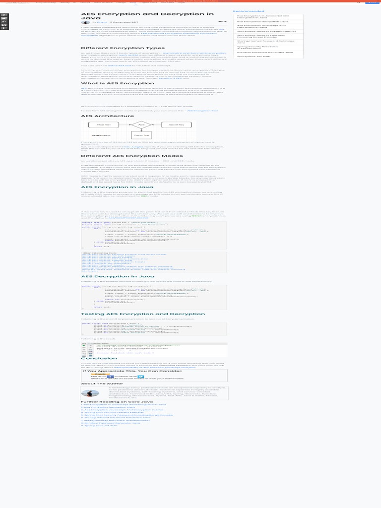 AES Encryption and Decryption in Java - DevGlan | PDF | Cryptography ...