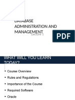 Database Administration and Management