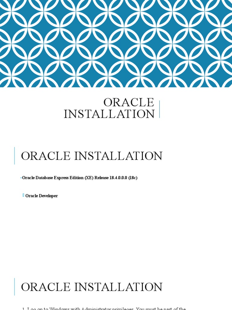 Oracle Installation | PDF | Databases | Sql