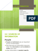 Sources of Information Types and Categories