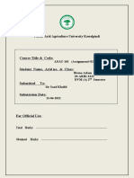 PMAS-Arid Agriculture University Rawalpindi Comparative Anatomy of Integumentary System