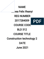 Name Echeafel I Xi Feanyi Regnumber 2017284009 Coursecode Bld312 Courseti Tle Const R Uct I Ont Echnol Ogy2 Date June2021