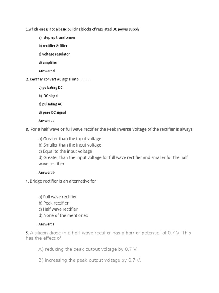 Rectifier & Filters MCQ Download Free PDF Rectifier Inductor