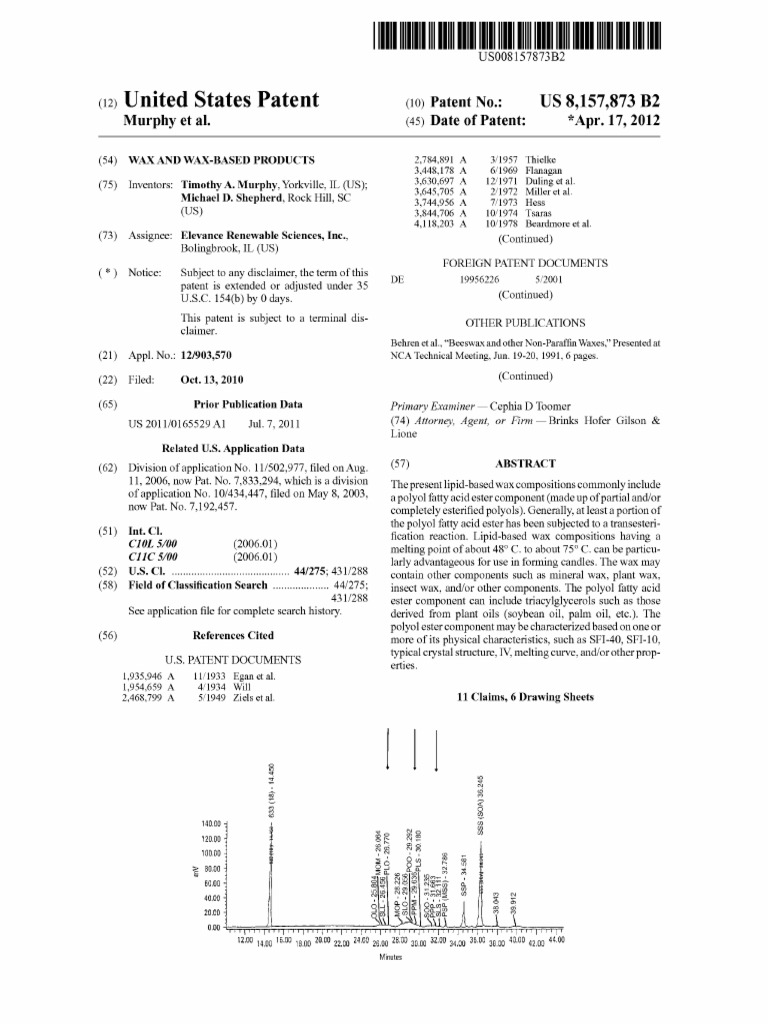 WAX AND WAXBASED PRODUCTS CONTAINING POLYOL FATTY ACID ESTERS PDF