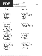 7.5 HW Solve Radical Equations