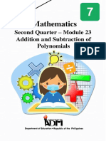Addition and Subtraction of Polynomials Second Quarter - Module 23