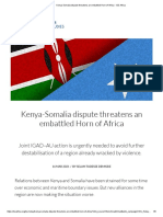 Kenya-Somalia dispute threatens an embattled Horn of Africa - ISS Africa