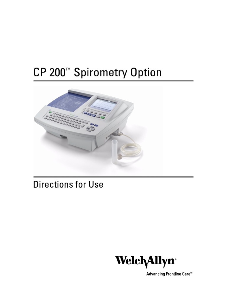 Welch Allyn CP200 Spirometer User Manual PDF Clinical Medicine